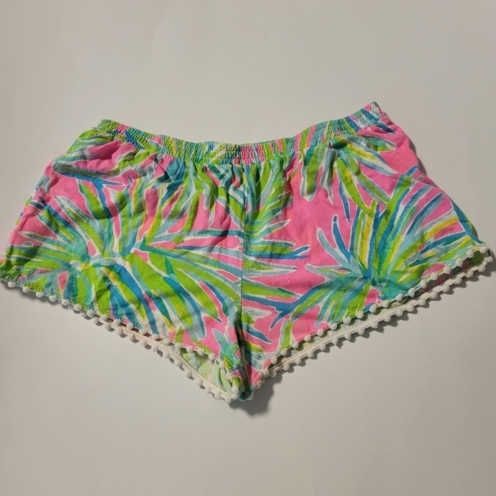 Lilly pulitzer (Girls) Anita pull on shorts tiki pink print.